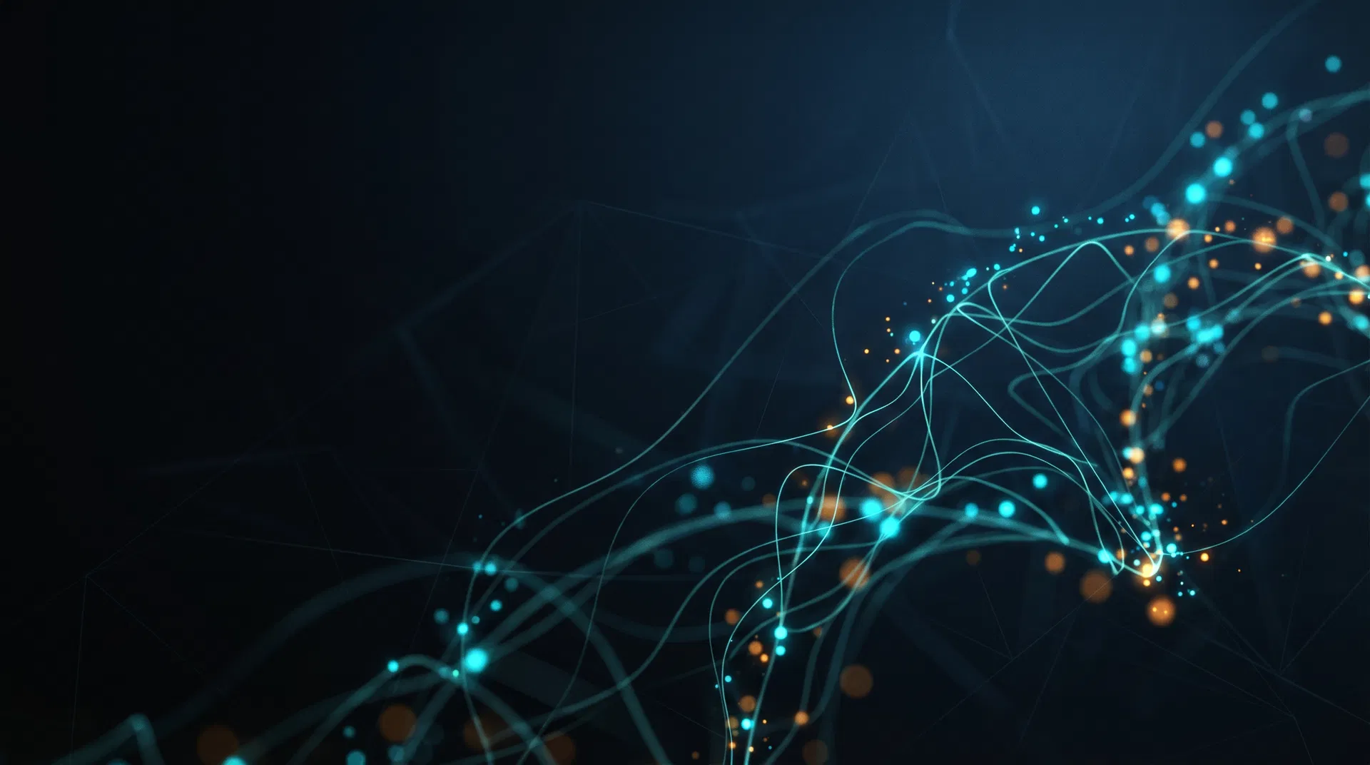 Abstract neural network visualization representing AI-powered value creation for private equity